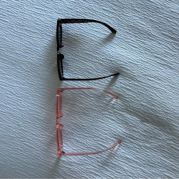 Rectangular Sunglasses Pink and Tortoise Shell - Picture 2 of 3